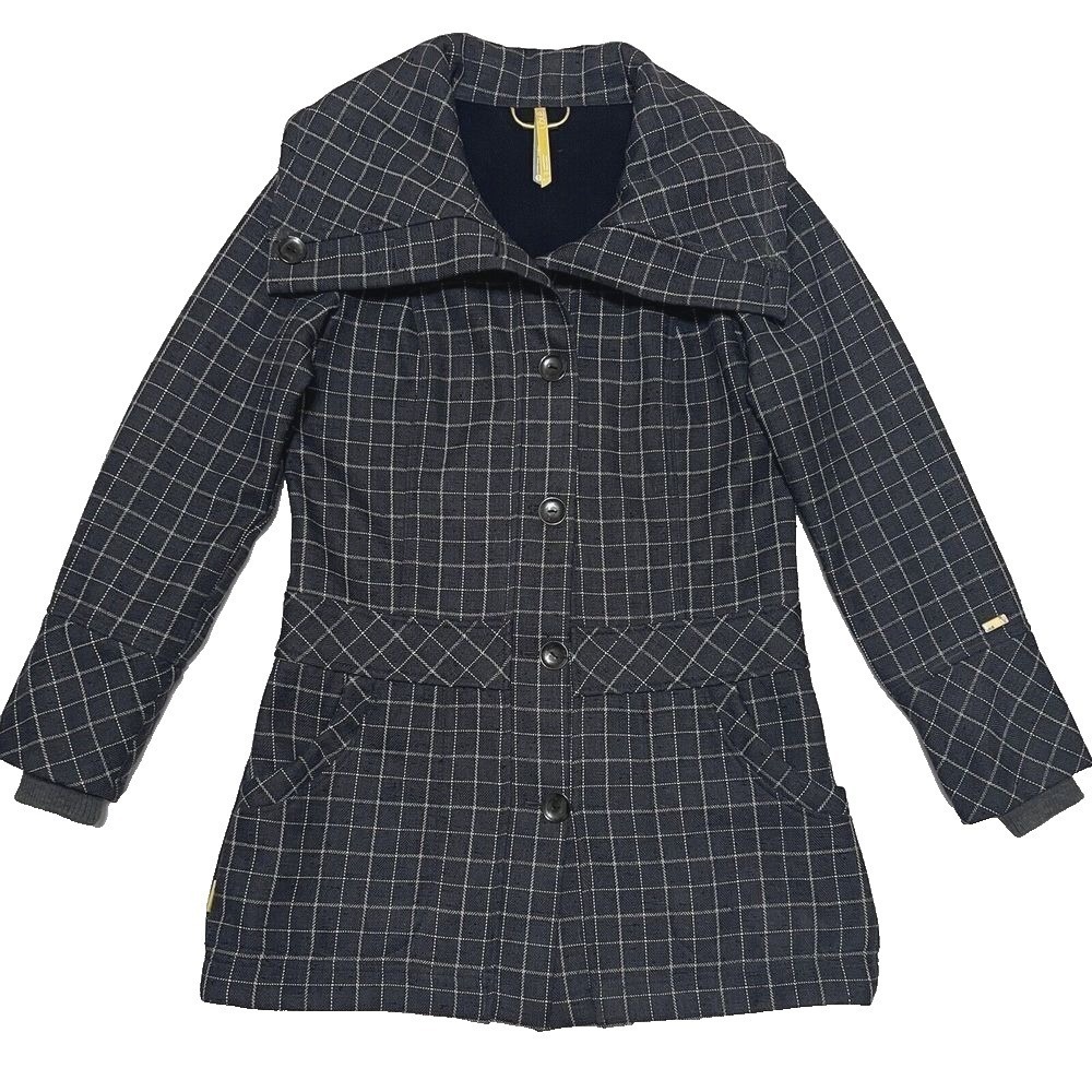 Lole Jacket Women M Grey Good Grid DWR Water Repellent Button Front Utility
